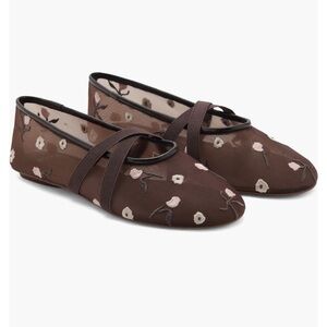 Mango Brown Floral Flats